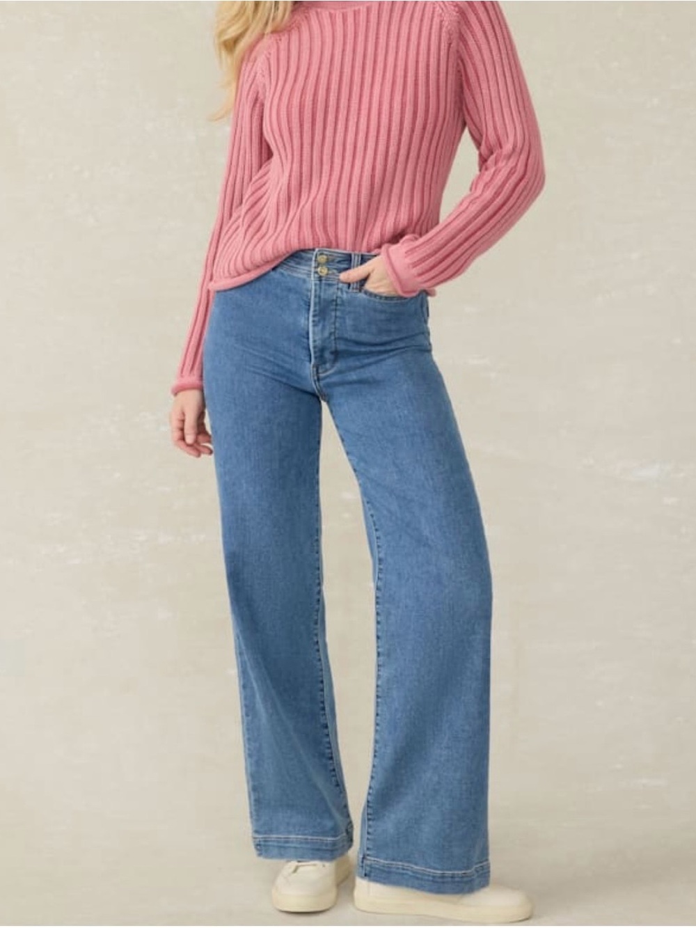 Faherty Sunwashed Cotton Rollneck Sweater - Baroque Rose Size Medium - Picture 11 of 12